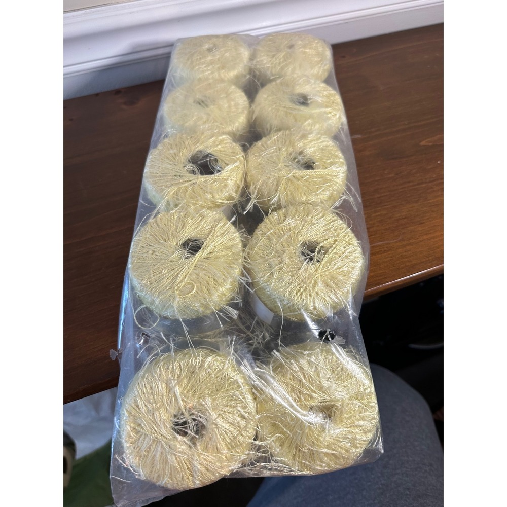Flutter Eyelash Yarn Pale Yellow Bulk Lot 10 x 20g Balls Color 61 Specialty Yarn